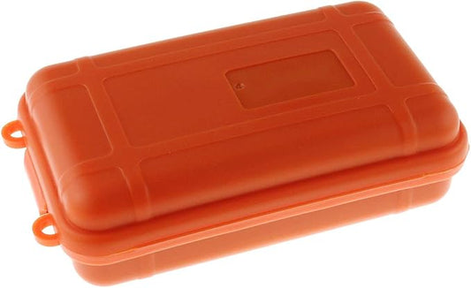 DGZZI Survival Storage Box Orange Plastic Waterproof Shockproof Airtight Outdoor Survival Storage Case Box 135x80x40mm