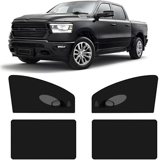 [2025] Car Window Screen Shades for Ram 1500 2500 3500 2019-2025 for Side Window 4 Pcs Truck Picup SUV Bug Mosquito Net Camping Breathable Mesh Netting UV Protection for Baby,Kids