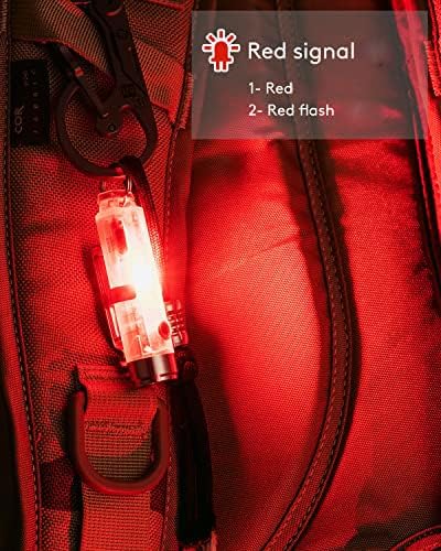 RovyVon Aurora A5 G4 Rechargeable Keychain Flashlight, USB C Charging, 5000K, 420 Lumens EDC Flashlight with Magnetic Pocket Clip and Base, Fluorescent, Red Signal/White Sidelight