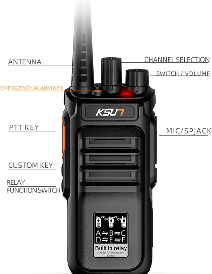 KSUN Two Way Radios Walkie Talkies Long Range 100 Miles, Built in Relay for Cruise Tunnels Mines Basement Camping RL30 (4 Pack)