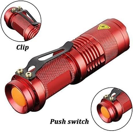 Pack of 6,Pocketman 7W 300LM SK-68 3 Modes Mini LED Flashlight Torch Tactical Lamp