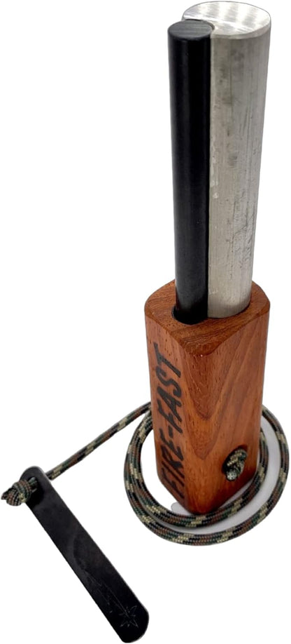 Trekker. Best Emergency Waterproof Survival Fire Starter. Magnesium and Euro Fire Steel Ferro Rod. Compact Durable Tool for Bushcraft, Camping, Backpacking, Hiking, Hunting, or Bug Out Bag