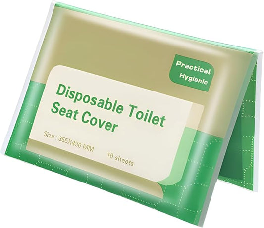Disposable Toilet Seat Covers, 10pcs Flushable Travel Disposable Toilet Seat Covers for Adults Kids Potty Training, Travel Essential Accessories for Airplane, Road Trips, Camping (10)