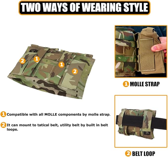 KRYDEX Tactical Blow Out Kit Bag Medical Pouch First Aid Bag IFAK Pouch with MOLLE and Belt Loop