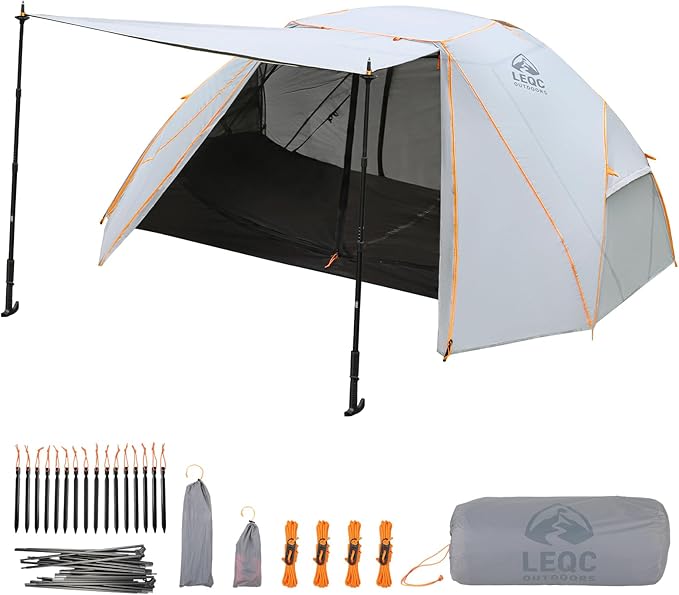 2 Person Camping Tent – Waterproof Easy Setup, Spacious Freestanding Double Door Shelter with Aluminum Poles for Camping & Festivals (Weight: 6.4 lbs)