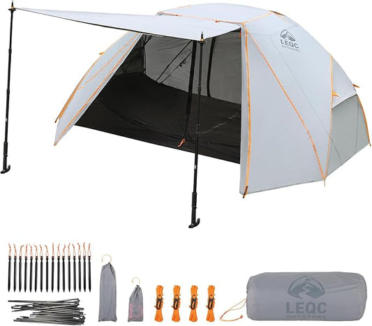 2 Person Camping Tent – Waterproof Easy Setup, Spacious Freestanding Double Door Shelter with Aluminum Poles for Camping & Festivals (Weight: 6.4 lbs)