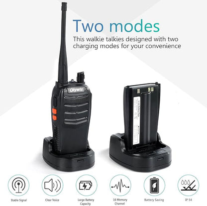 Walkie Talkies GMRS Radio for Adults Long Range Rechargeable 2 Way Radio with Flashlight for School Business Family 2 Pack