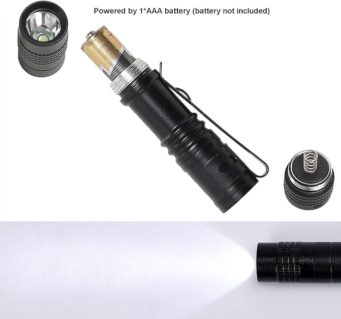 LED Pocket Pen Flashlights, 10pcs Mini Penlight with Clip Handheld XPE Flashlight Waterproof EDC Pen Light for Camping Inspection Repair Powered by 1pcs AAA Battery(Not Included)