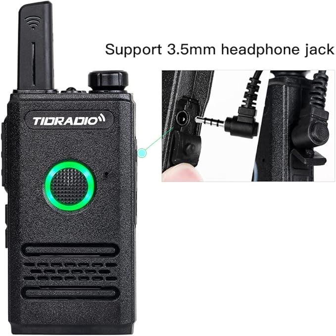 TIDRADIO TD-M6 Radios Walkie Talkies for Adults Two Way Radios Long Range, 22 Channels,Dual PTT for Manufacturing Restaurant Business Commercial Hunting Hiking 2 Pack