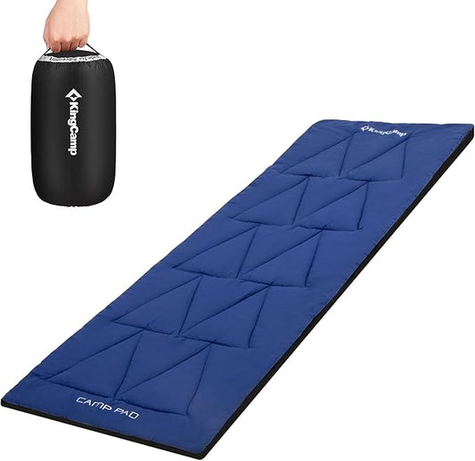 KingCamp Cot Pad Topper for Camping, Soft Warm Non-Slip Cot Mattress, Comfortable Lightweight Sleeping Mat for Outdoor & Indoor, Picnic, Hiking, Backpacking, Yoga