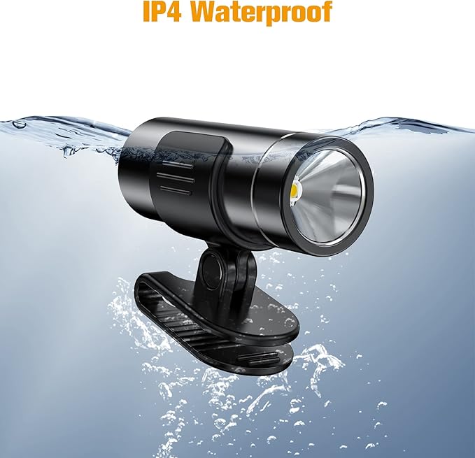 2 Packs Waterproof Clip on Flashlight,Super Bright LED Rechargeable Night Running Lights,Suitable for Use with Headlights for Camping,Maintenance,Night Fishing,Jogging and Dog Walking