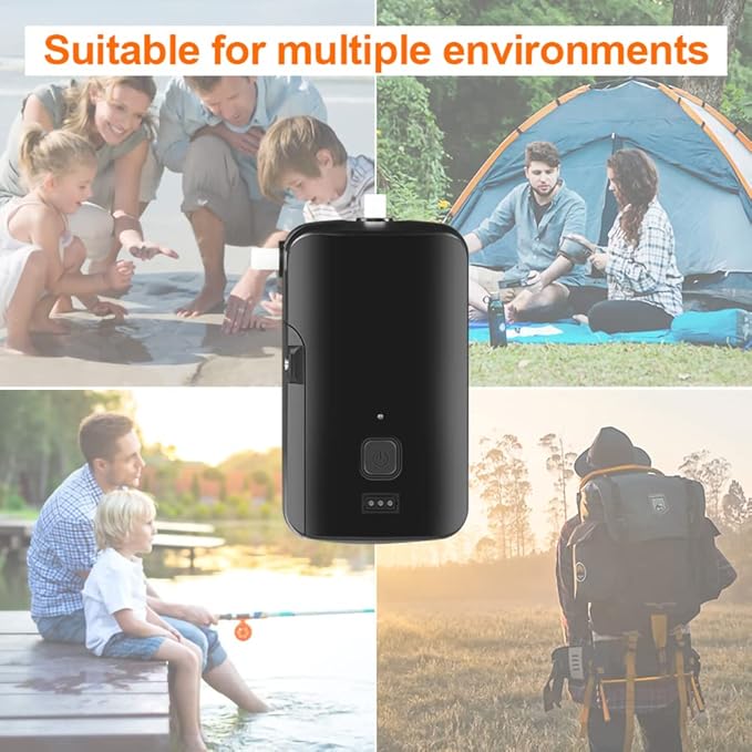 Portable camping shower set, 4400mAh battery,self suction shower pump,suitable for family camping, hiking,backpacking,beach,pets,pumping the water from the bucket into a stable and gentle shower flow