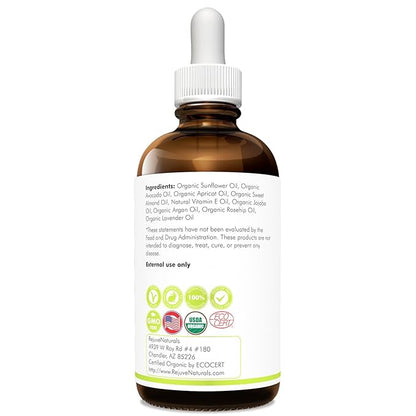 Vitamin E Oil - 100% All Natural & USDA Organic (LARGE 4oz Bottle) Repair Dry, Damaged Skin from Surgery & Acne, Age Spots & Wrinkles. For Radiant, Hydrated & Youthful Skin. Face & Body Moisturizer