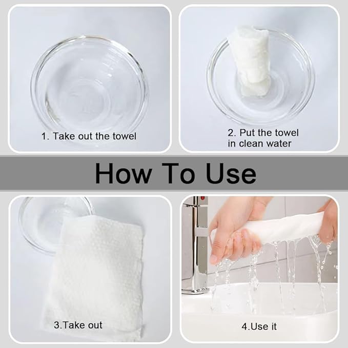 100 PCS Compressed Towels Pack with 2 Carrying Cases, Portable for Home Travel Camping Outdoors and Beauty Salon (100PCS + 2 Carrying Cases)