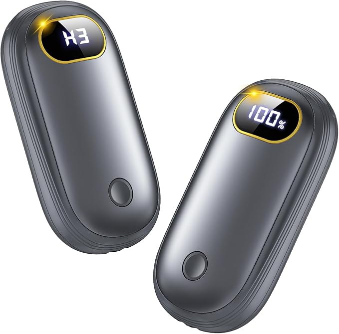 Hand Warmers Rechargeable, 14000mAh Electric Hand Warmer 2 Pack Dual-Sided Heating 17Hrs Warmth Max 131℉ USB-C Portable Pocket Heater for Raynauds, Hunting, Golf, Camping