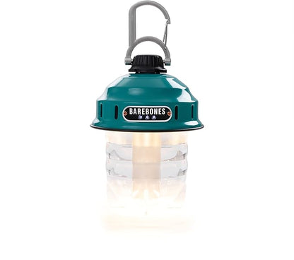 Barebones Beacon Hanging Light – Teal, Rechargeable LED Camping Lantern with Adjustable Brightness – Weatherproof Vintage-Style Hanging Lantern for Outdoor Adventures and Year-Round Use