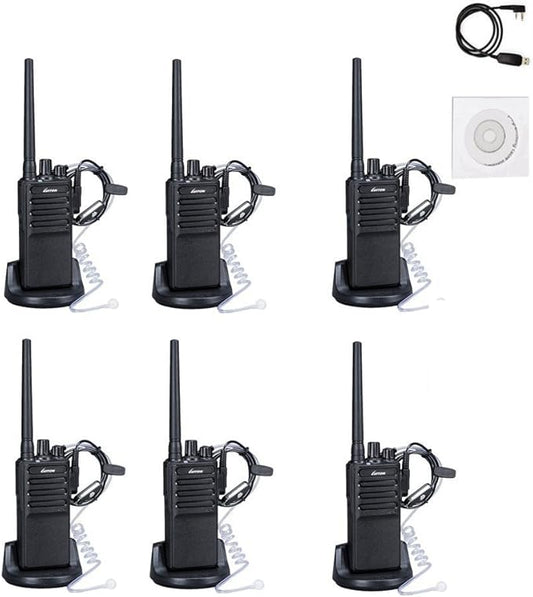 LUITON 2 Way Radios Voice Scrambler Long Range Walkie Talkies with Earpiece for Adults Outdoor CS Hiking Hunting Travelling (6 Packs)