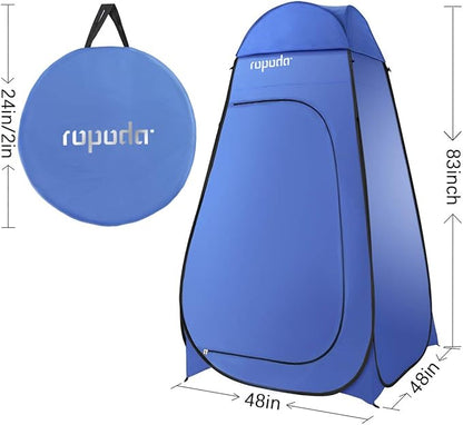 ROPODA Pop Up Tent 83inches x 48inches x 48inches, Upgrade Privacy Tent, Porta-Potty Tent Includes 1 Removable Bottom, 8 Stakes, 1 Removable Rain Cover, 1 Carrying Bag