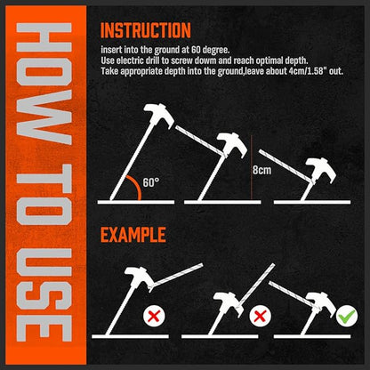 HORUSDY 26 Pack 8.07 Inch Heavy Duty Tent Stakes Tent Pegs Camping Stakes with with 4x13ft Rope & 1 Stopper T Pull Hook