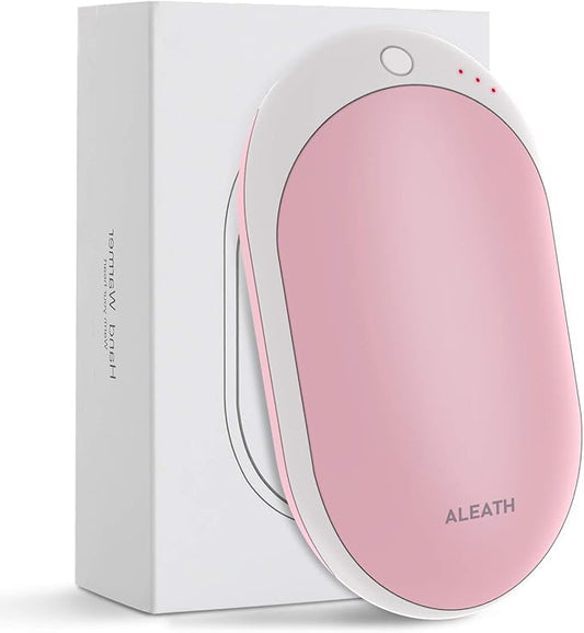 Rechargeable Hand Warmers 6000mAh Portable: Aleath Warm Gifts for Outdoor Hunting Camping - 2 Pack Electric Hot Handwarmers for Women Men