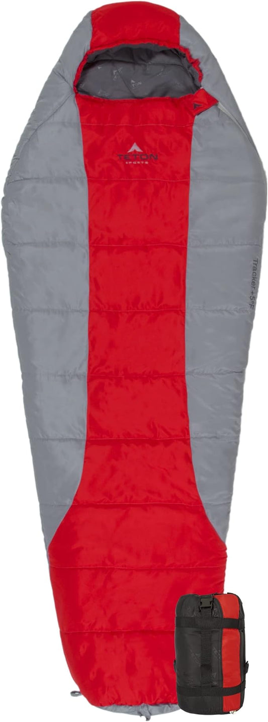 Teton 20F and 5F Degree Sleeping Bag; Lightweight, Warm Weather Mummy Sleeping Bags for Adults and Kids, Camping, Backpacking, Hiking
