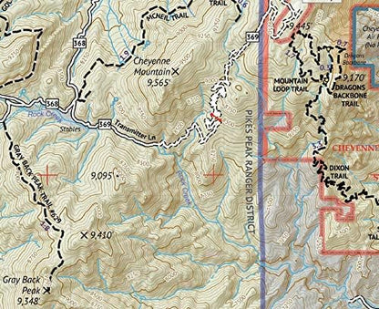 Outdoor Trail Maps Pikes Peak and Colorado Springs - Topographic Hiking Map (2020)