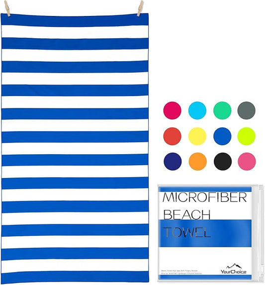 Your Choice Microfiber Beach Towels, Sand Free Beach Towel, Quick Dry Beach Towel, Extra Large Beach Towels for Adults, Kids (67x35 Inch, 60x30 Inch), Travel Towel, Camping Towel