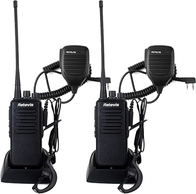 Retevis RT1 Long Range Walkie Talkies,High Power 2 Way Radio with 3000mAh Rechargeable,Emergency Alarm Walkie Talkie for Hunting(2 Pack)