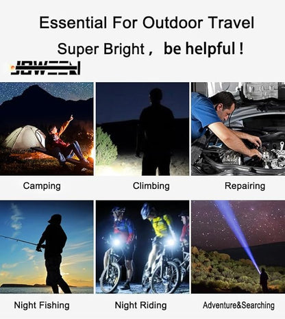 Rechargeable Flashlight, Portable and Super Bright Torch Light with 7 Modes, Power Output Function, IPX5 Waterproof for Outdoor Activities
