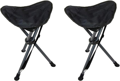 Travel Chair C-Series Slacker Tripod Chair for Camping, Lightweight Chair, Adjustable Carry Strap for Easy Transport | Outdoor Adventures Lighter Version of The Original Slacker Stool, Black - 2-Pack