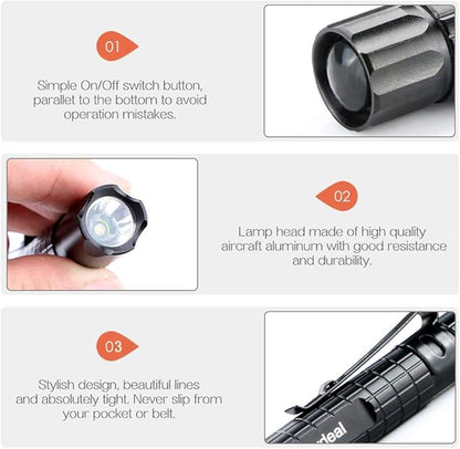 5PCS LED Pen Light Flashlight Ultra Slim 1000LM Penlight Waterproof Pocket Flashlight for Indoor Outdoor Inspection Work Repair and Emergency 5.5inch