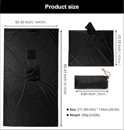 Hooded Rain Poncho Waterproof Raincoat Jacket for Men Women Adults, Military Poncho for Outdoor Activities Camping Fishing