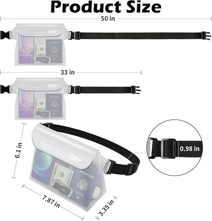 Labeol Waterproof Phone Pouch, 3 Pack With Waist Strap, Fanny Pack to Keep Valuables Dry, Beach Accessories for Swimming Kayaking Boating Fishing