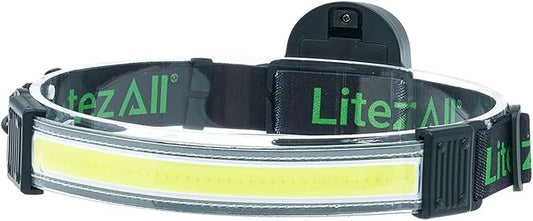 LitezAll Tactical LED Headlamp with Adjustable Headband, Flat Battery Powered Headlamp for Hiking, Camping, Emergency Use – Hands-Free Outdoor Light for Camping Lights & Lanterns Setups