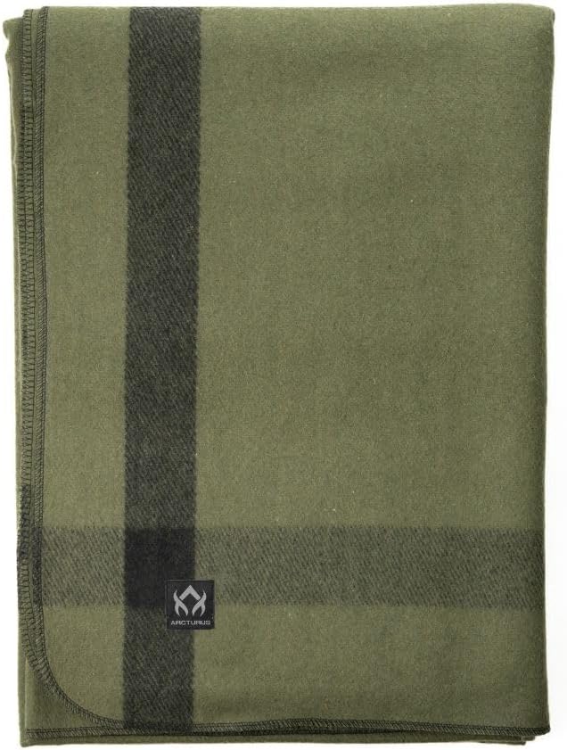 Arcturus Patterned Wool Blankets - 4.5lbs Warm, Heavy, Washable, Large | Great for Camping, Outdoors, Sporting Events, or Survival & Emergency Kits