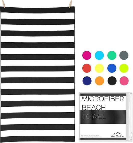 Your Choice Microfiber Beach Towels, Sand Free Beach Towel, Quick Dry Beach Towel, Extra Large Beach Towels for Adults, Kids (67x35 Inch, 60x30 Inch), Travel Towel, Camping Towel