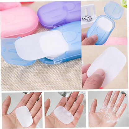 100 Sheets Colorful Disposable Soap Paper 5 Boxes Hand Cleaner Fragrance Mini Color Soap Paper for school Indoor, Outdoor, Travel, Camping Hiking，Foot and Hand Care, Outdoor Recreation