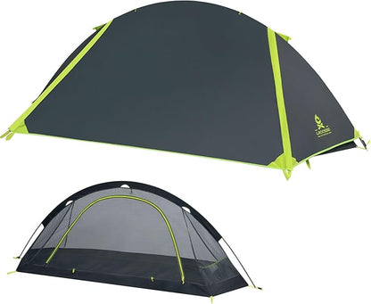 1 Person Backpacking Tent for Camping – Waterproof Windproof Camping Tents, Lightweight Single Pole Tent for Motorcycle, Hiking, Bicycle, Outdoor