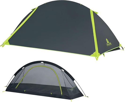 1 Person Backpacking Tent for Camping – Waterproof Windproof Camping Tents, Lightweight Single Pole Tent for Motorcycle, Hiking, Bicycle, Outdoor
