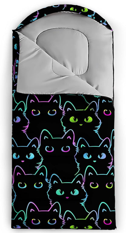 QOOMO Animals Camping Sleeping Bags,3 Season Warm & Cool Weather,Lightweight,Waterproof Sleeping Bags for Adults & Kids,Traveling,and Outdoors,Camping Gear Equipment