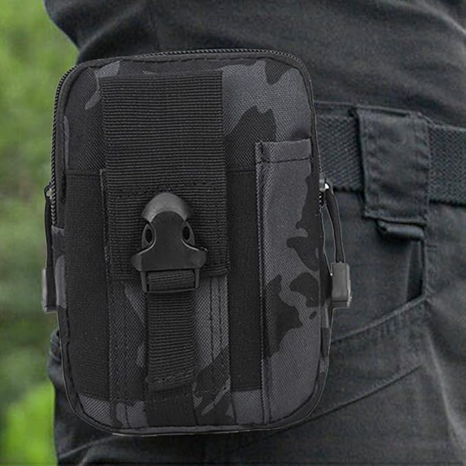 Outdoor Tactical Waist Bag Molle Pouch Military Hip Waist Compact Belt Bag Pouch Wallet Camping Phone Power Bank Camping Hiking Gear Tool Organizer