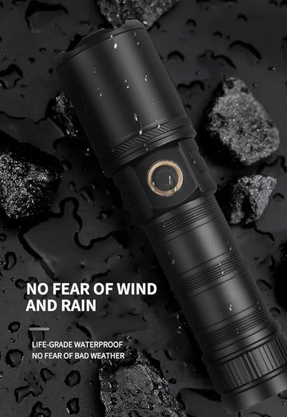 1200000 Lumens Flashlight USB Rechargeable Powerful Super Bright LED Flash Light,Outdoor Waterproof Zoomable Tactical Flashlight Handheld Torch for Emergency,Camping,Hiking