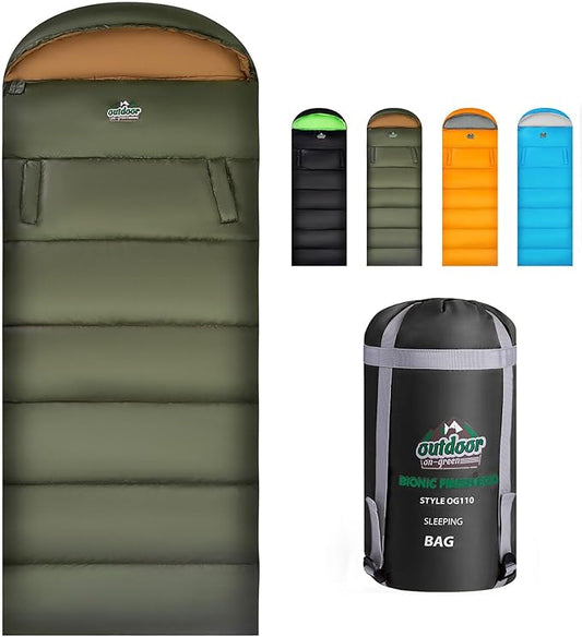 4 Season Adults & Kids Sleeping Bag - Warm, Waterproof & Lightweight - Great for Camping, Backpacking & Hiking