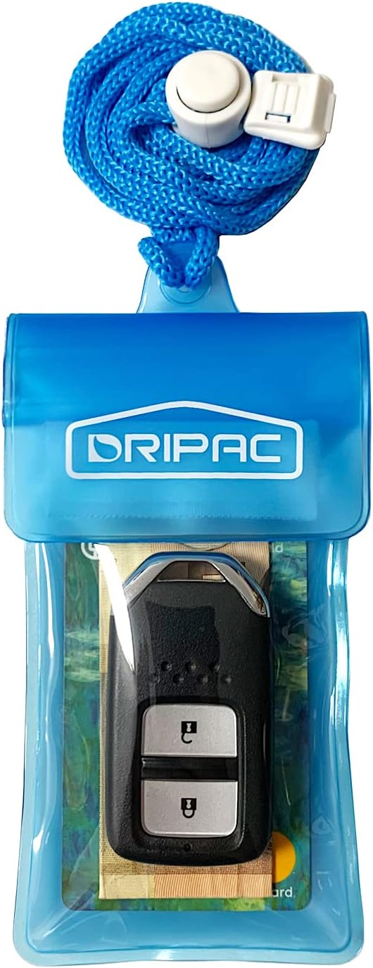 DRIPAC Waterproof Car Key FOB Case Waterproof Wallet Waterproof Holder Pouch For Key ID Badge Credit Card Money（Blue）