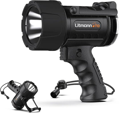 Outdoor Portable Mini Handheld LED Outdoor Spotlight, 500 Lumens Flashlight IP67 Water Proof Marine Spot Lights for Boat, Hiking, Farm, Emergency, Power Outages Searchlight