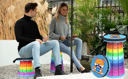 Alevmoom Folding Stool, Adjustable, Portable, Lightweight, Safety and Stability, Multi-Application