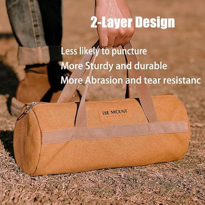 Tent Stakes Bag,Canvas Camping Storage Bags Essentials Accessories Tools Hiking Hunting Gear (Green 40CM)