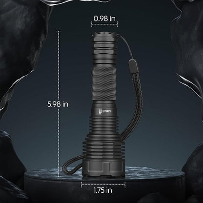 ULTRAFIRE C15 Rechargeable Tactical Flashlight 2000 High Lumens LED Flashlight with Holster,5 Modes,USB,Waterproof for Camping, Outdoor, Emergency Light