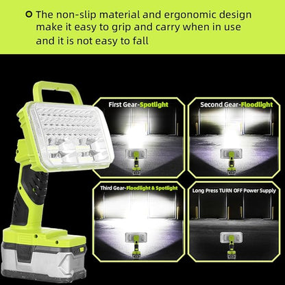 Work Light for RYOBI 18V Battery, 4200LM 40W Cordless LED Light Outdoor Jobsite Light Flashlight, 90 Degree Pivoting Head for Hiking Car Respir Camp Garage Emergrncy Lighting (Batteries Not Included)