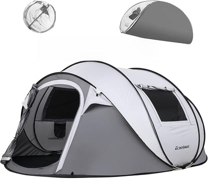 EchoSmile Instant Pop Up Camping Tent, 2/4/6 Person, Easy Setup Tent, Water Resistant Dome, Portable with Carry Bag